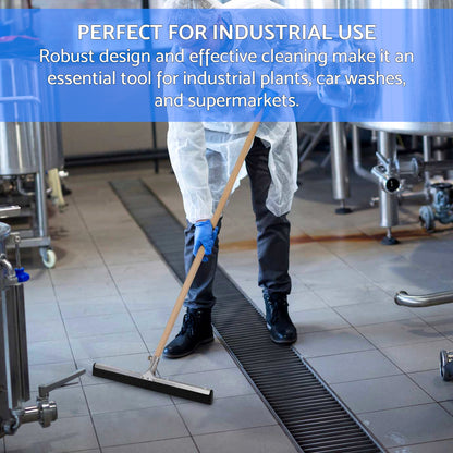 24 Inch Floor Squeegee Wet Floor Wiper Rubber Squeegee with 120cm Handle Indoor Outdoor Floor Cleaner