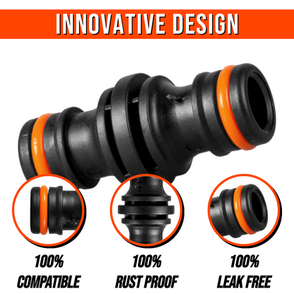 Double Male Hose Connector Coupler Extender Joiner - Leak-Proof & Durable - Compatible with Hozelock, Gardena (Black x 1 Pc)