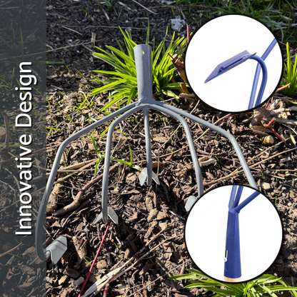 Cultivator, 5 Prong Hand Soil Scarifier Cultivator Head, Digging Hoe, Gardening and Farming Tool