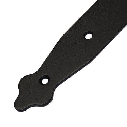 Pack of 1 x 200 mm Narrow T-Hinge Black, Vintage Steel Tee Hinges, Weather Resistant, Rust Proof Powder Coating, T Strap Hinges