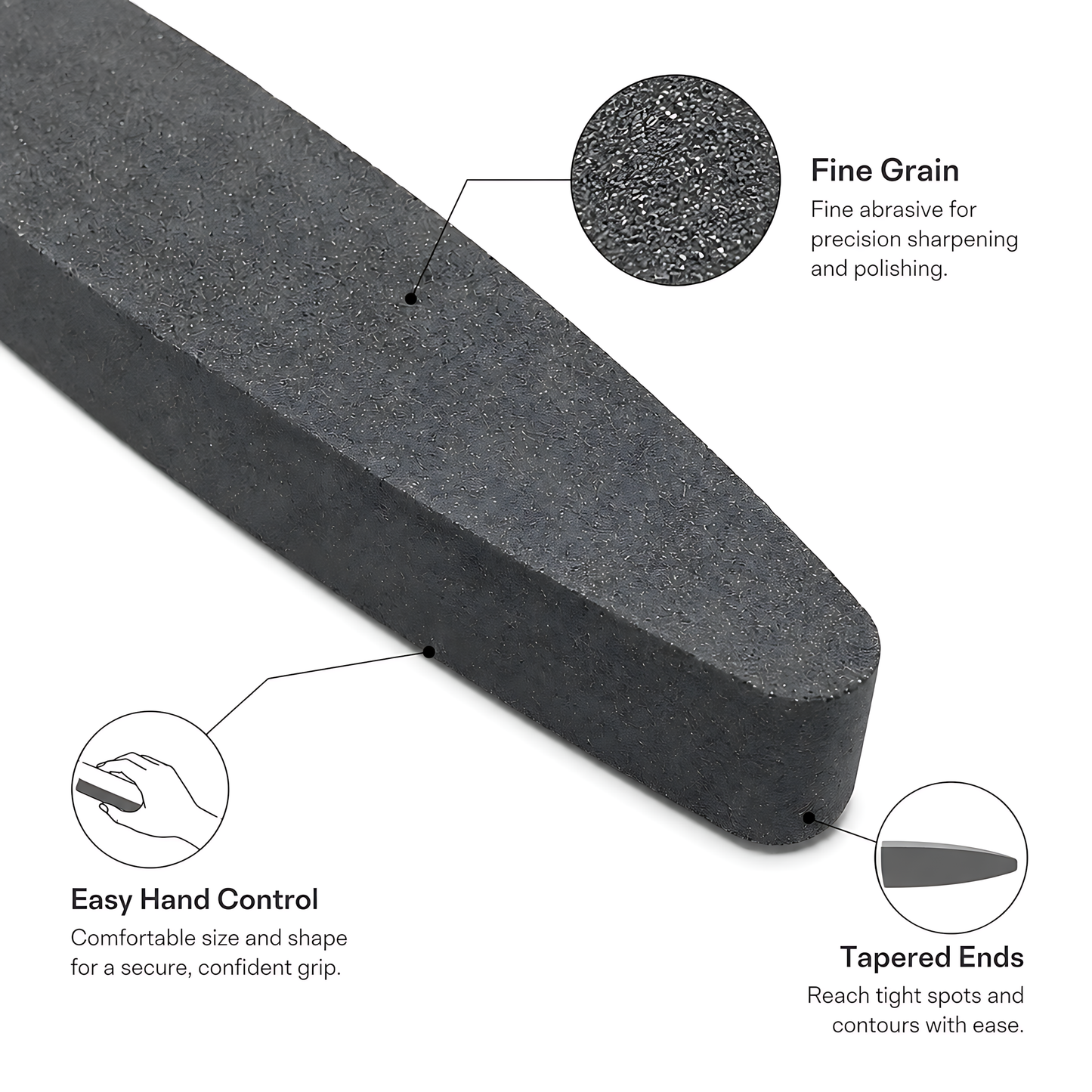 2 x Sharpening Stones 23cm Fine Grain Whetstones for Kitchen Knives, Scythes, Sickles, Garden Blades, Fine Edge Honing