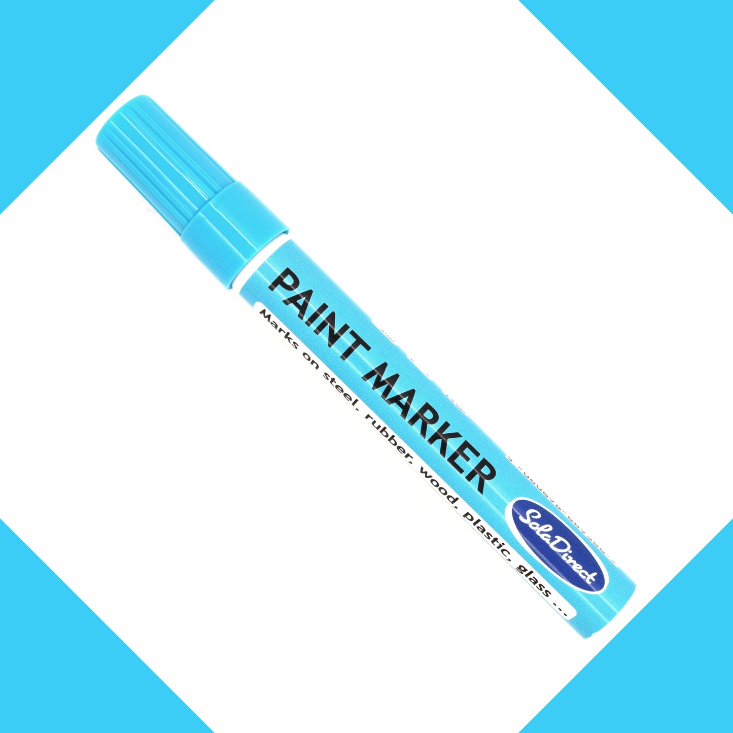 Oil-based Paint Marker Pen Permanent for Tyres Rubber Stone Leather Fabric Plastic Glass (Light Blue)