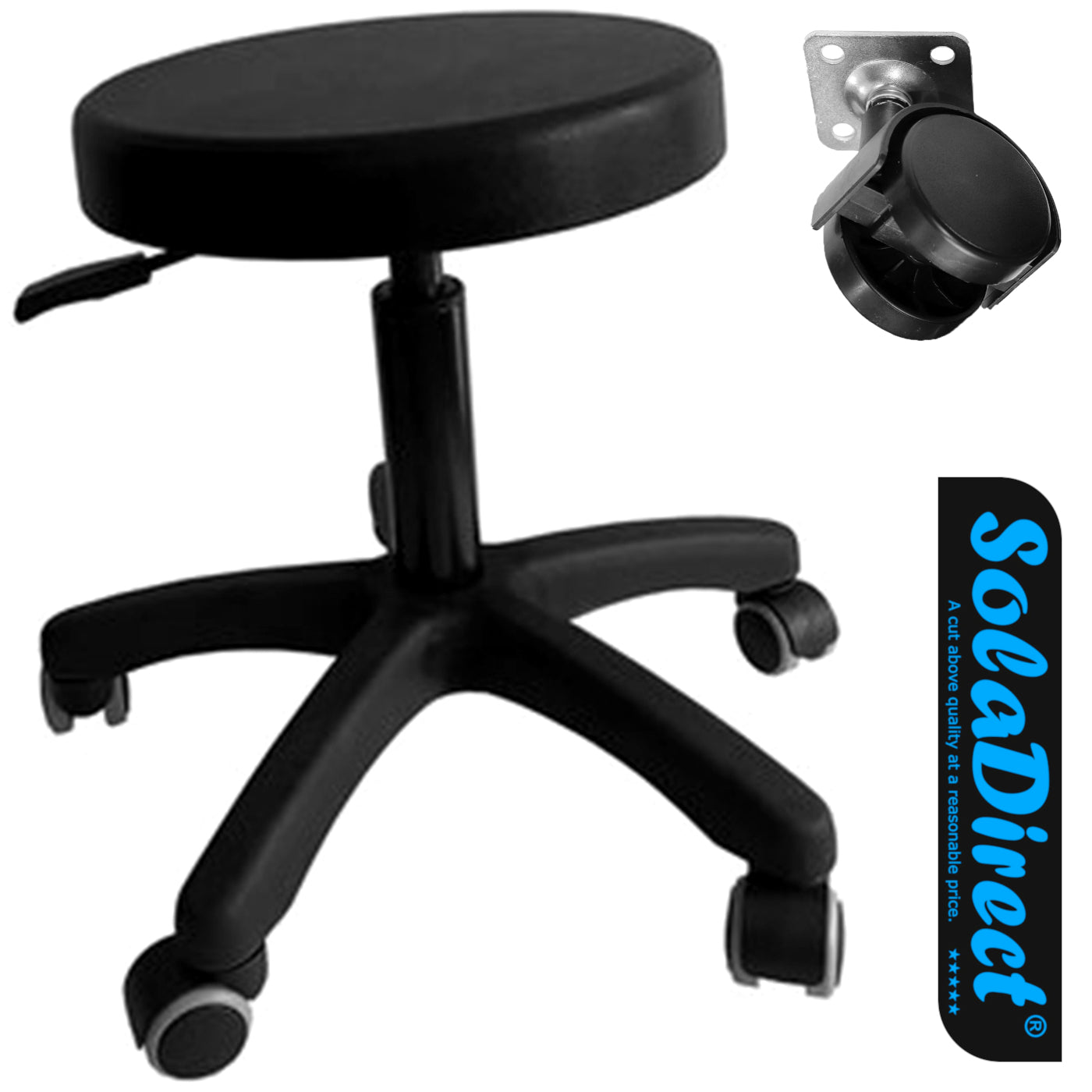 Pack of 1 x PVC Swivel Furniture Castor Wheel - 40 mm Universal Caster Wheel - Non-Marking, Silent