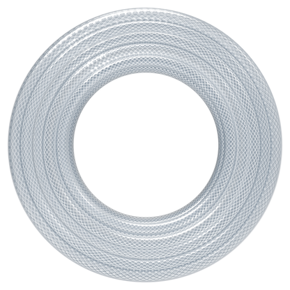 2 m of 10 mm ID Food Grade Reinforced Hose Pipe - 4-Layer PVC Tube for Water, Air - Braided Heavy Duty Pipe for Workshop, Garden
