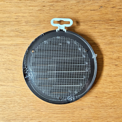 Graphite Grey Louvred Wall Vent Grille with Flyscreen, Fits 100 mm / 4 in Ducts, Round Ventilation Grille with Flat Back