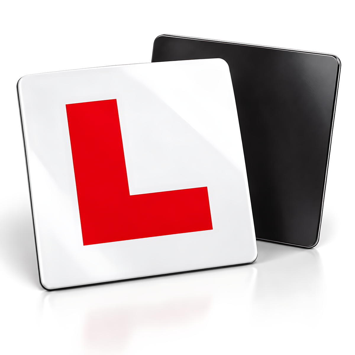 4 Magnetic L Plates for Learner Drivers - Legal Size Weatherproof Set for Driving Lessons, Practice Cars and Test Preparation