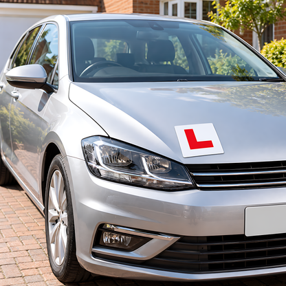 4 Magnetic L Plates for Learner Drivers - Legal Size Weatherproof Set for Driving Lessons, Practice Cars and Test Preparation