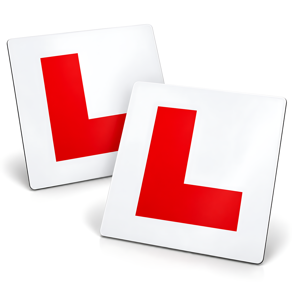 2 Magnetic L Plates for Learner Drivers - Legal Size Weatherproof Set for Driving Lessons, Practice Vehicles and Test Preparation