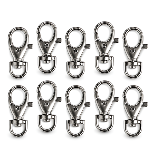 10 Pack 8mm Swivel Snap Hooks for Bag Straps, Lanyards, Webbing, Handbags, Wristlets, Key Fobs, Sewing, Crafts, 5mm Opening
