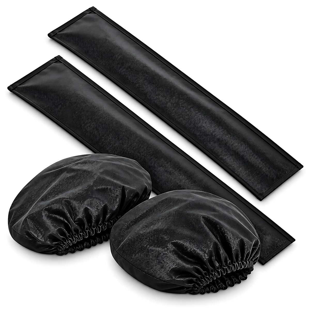 Car Wing Mirror and Wiper Blade Covers, 2 Each - Snow, Frost, Ice - Black for Rain, Cold Weather, Easy Fitting and Removal