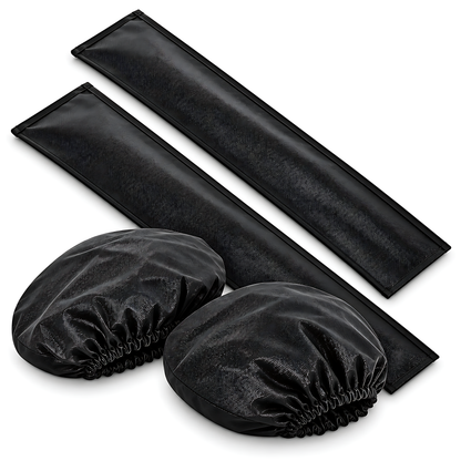 Car Wing Mirror and Wiper Blade Covers, 2 Each - Snow, Frost, Ice - Black for Rain, Cold Weather, Easy Fitting and Removal