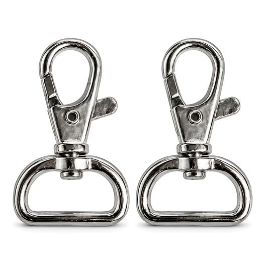 2 Pack 20mm Swivel Snap Hooks for Bag Straps, Lanyards, Webbing, Handbags, Wristlets, Key Fobs, Sewing, Crafts, 5mm Opening
