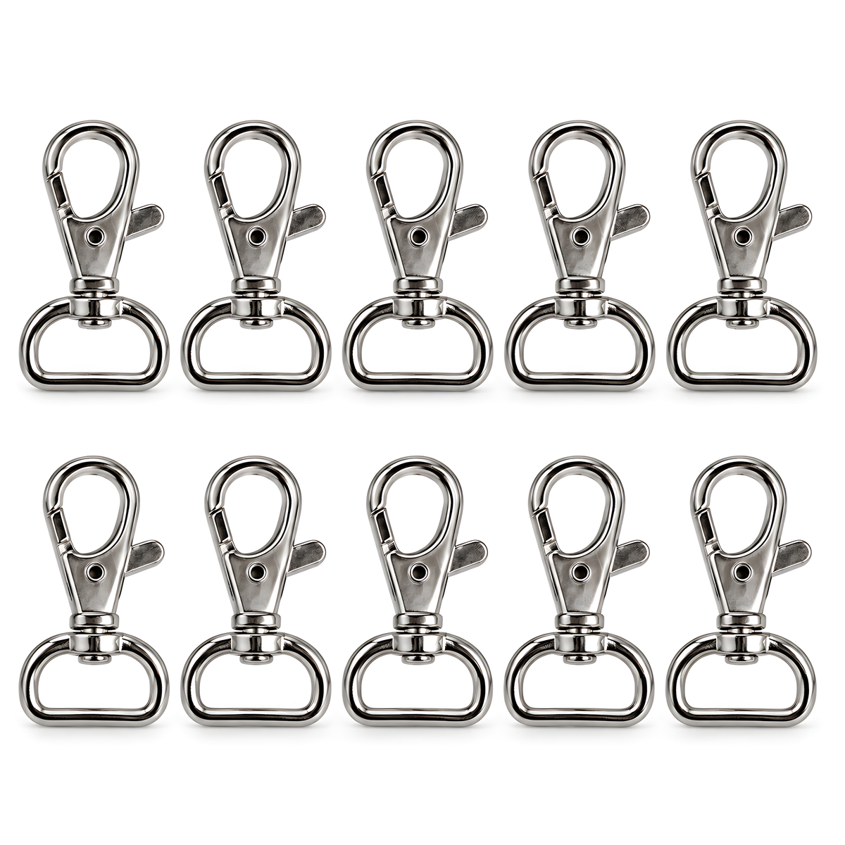 10 Pack 20mm Swivel Snap Hooks for Bag Straps, Lanyards, Webbing, Handbags, Wristlets, Key Fobs, Sewing, Crafts, 5mm Opening