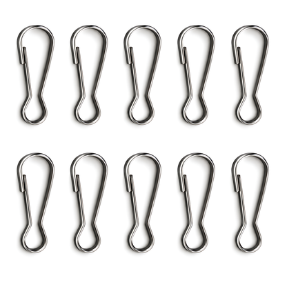 10 Pack 33mm Lanyard Snap Hooks for Keyrings, ID Badges, Key Fobs, Crafts, Neck Straps, Name Cards, Zip Pulls, DIY Repairs