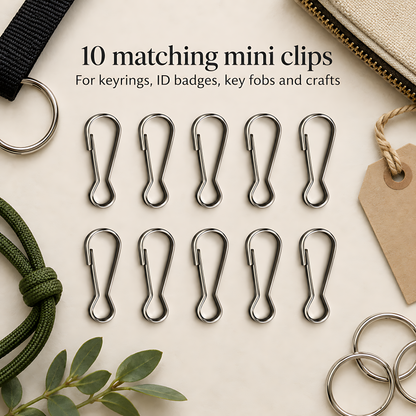 10 Pack 33mm Metal Lanyard Snap Hooks for Keyrings, ID Badges, Key Fobs, Crafts, Neck Straps, Name Cards, Zip Pulls, DIY Repairs