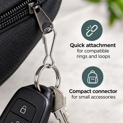 2 Pack 33mm Metal Lanyard Snap Hooks for Keyrings, ID Badges, Key Fobs, Crafts, Neck Straps, Name Cards, Zip Pulls, DIY Repairs