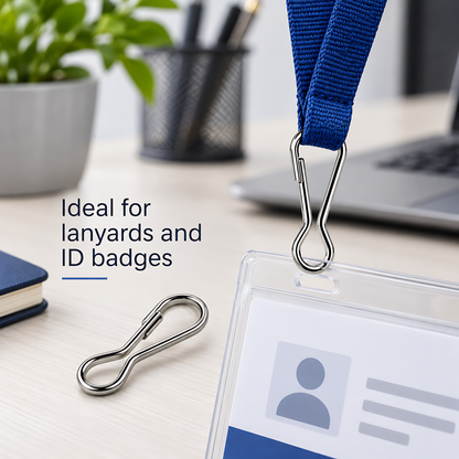 2 Pack 33mm Metal Lanyard Snap Hooks for Keyrings, ID Badges, Key Fobs, Crafts, Neck Straps, Name Cards, Zip Pulls, DIY Repairs