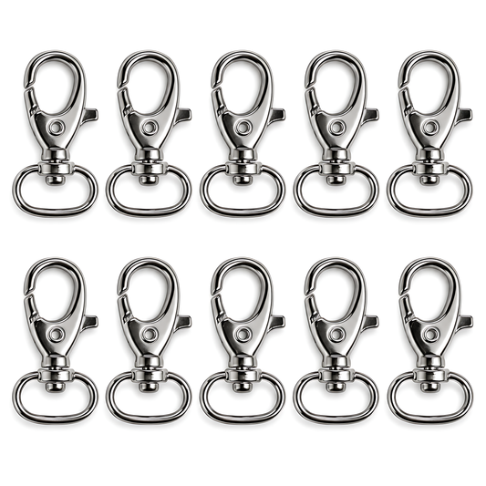 10 Pack 16mm Swivel Snap Hooks for Bag Straps, Lanyards, Webbing, Handbags, Wristlets, Key Fobs, Sewing, Crafts, 5mm Opening
