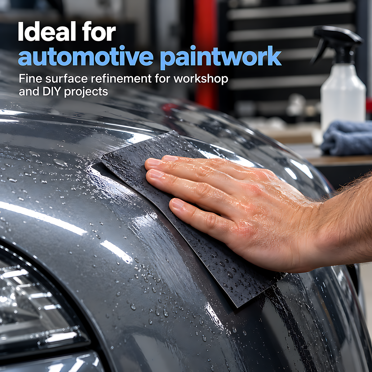 Wet and Dry Sandpaper 5 Sheets 230mm x 280mm P600 P800 P1000 P1200 P1500 Waterproof Silicon Carbide for Car Paint & Clear Coat