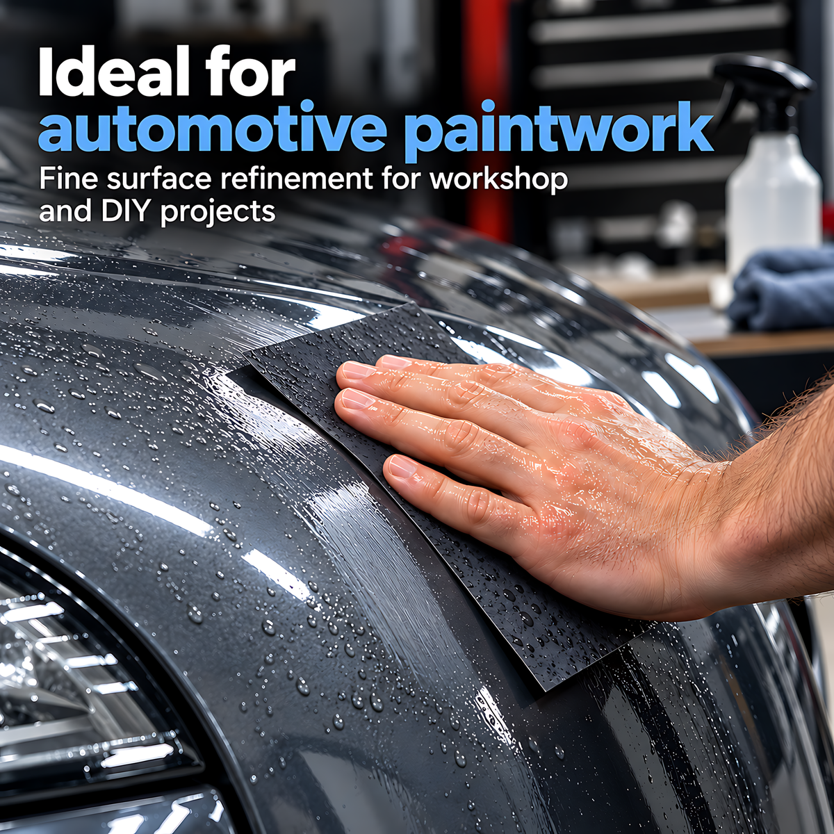 Wet and Dry Sandpaper 10 Sheets 230mm x 280mm P600 P800 P1000 P1200 P1500 Waterproof Silicon Carbide for Car Paint & Clear Coat