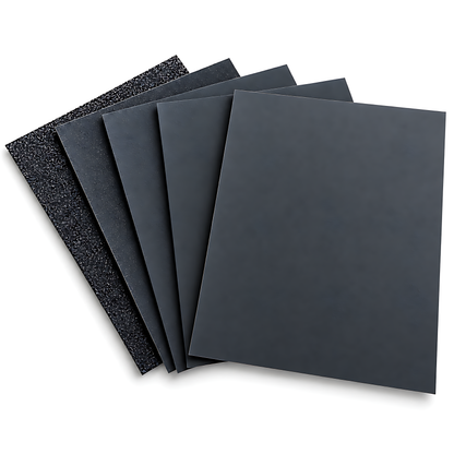 Wet and Dry Sandpaper 5 Sheets 230mm x 280mm P60 P80 P100 P120 P180 Waterproof Silicon Carbide for Paint & Filler