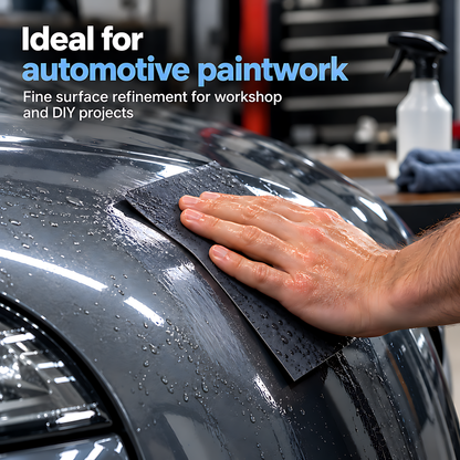 Wet and Dry Sandpaper 5 Sheets 230mm x 280mm P400 P600 P800 P1000 P1200 Waterproof Silicon Carbide for Car Paint & Primer