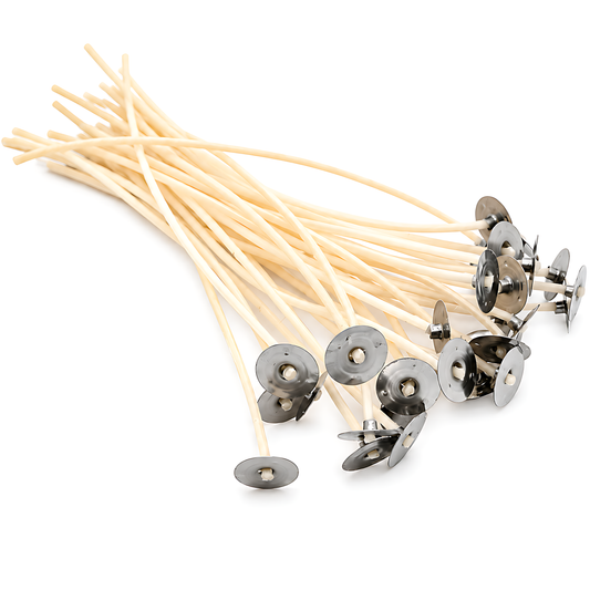 500 Pre-Waxed Cotton Candle Wicks 250mm (25cm) with Metal Sustainer Tabs for DIY Candle Making, Jar, Tin and Home Craft Projects