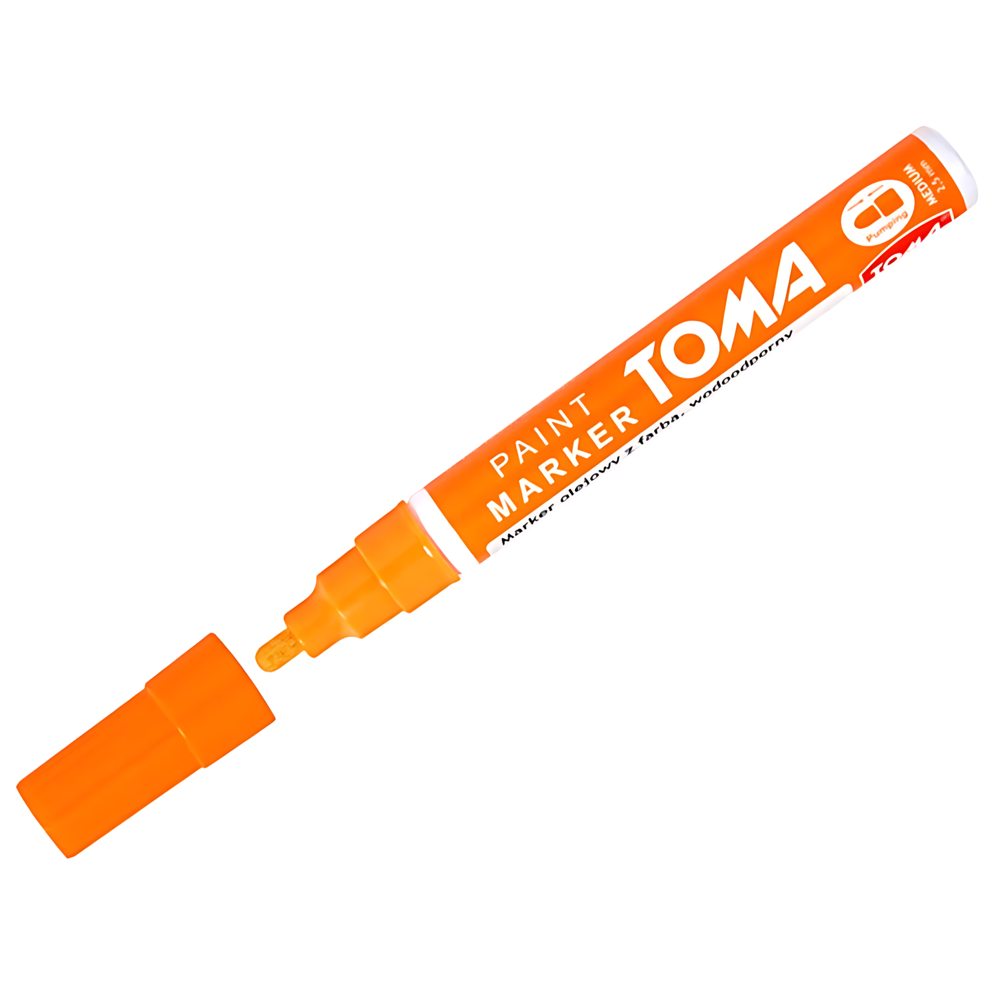 Orange Oil-Based Paint Marker Pen Permanent - 2.5mm Round Tip, Fast-Drying Waterproof Ink - Universal for All Surfaces