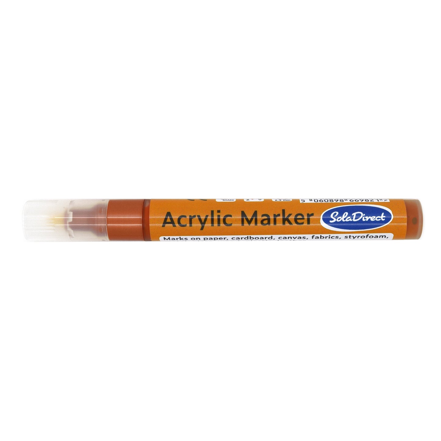 Acrylic Paint Marker Pen Permanent for Stone Leather Fabric Plastic (Metallic Orange)