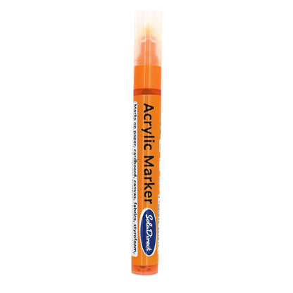 Acrylic Paint Marker Pen Permanent for Stone Leather Fabric Plastic (Neon Orange)