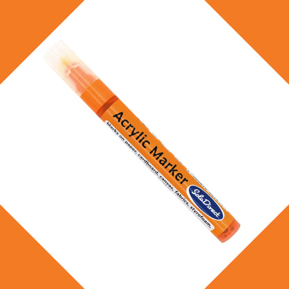 Acrylic Paint Marker Pen Permanent for Stone Leather Fabric Plastic (Neon Orange)
