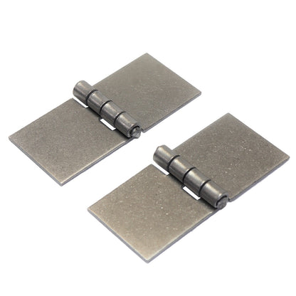 Pack of 2 x Heavy Duty Weldable Solid Steel Hinges, 45 x 100 mm Welding Long Lasting Steel Butt Hinges, 2 mm Thick Weld On Hinges