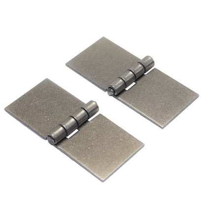Pack of 2 x Heavy Duty Weldable Solid Steel Hinges, 45 x 100 mm Welding Long Lasting Steel Butt Hinges, 2 mm Thick Weld On Hinges