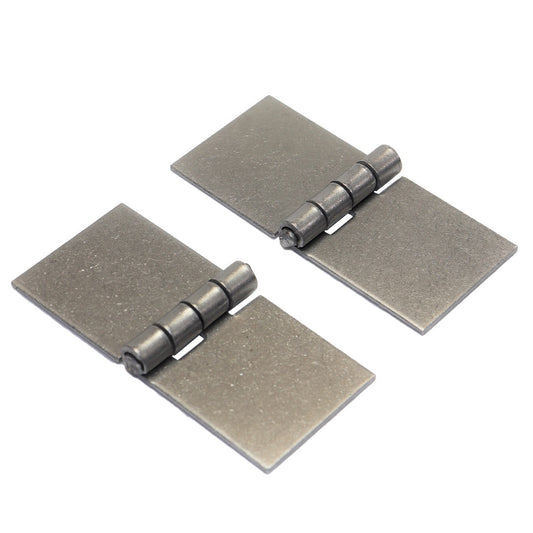 Pack of 2 x Heavy Duty Weldable Solid Steel Hinges, 45 x 100 mm Welding Long Lasting Steel Butt Hinges, 2 mm Thick Weld On Hinges