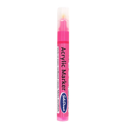 Acrylic Paint Marker Pen Permanent for Stone Leather Fabric Plastic (Pink)