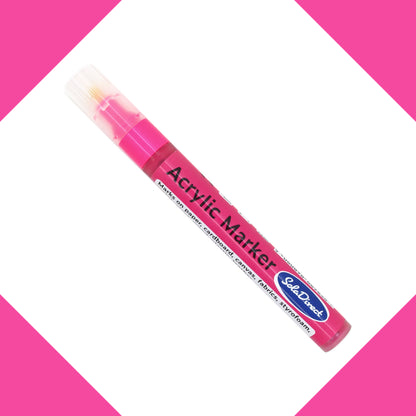 Acrylic Paint Marker Pen Permanent for Stone Leather Fabric Plastic (Metallic Pink)