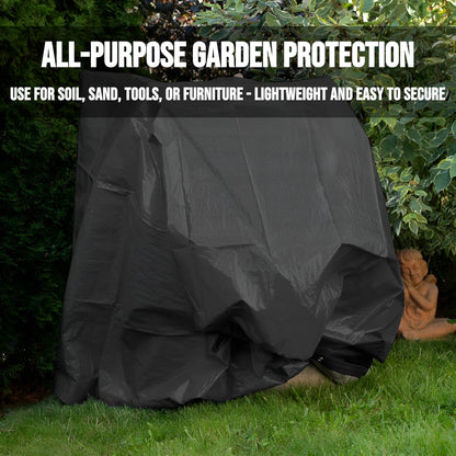 1.5 x 2 m Heavy-Duty Tarpaulin Cover - Black 235GSM - Waterproof, Frost-Resistant, UV Protection, Multipurpose, Groundsheet