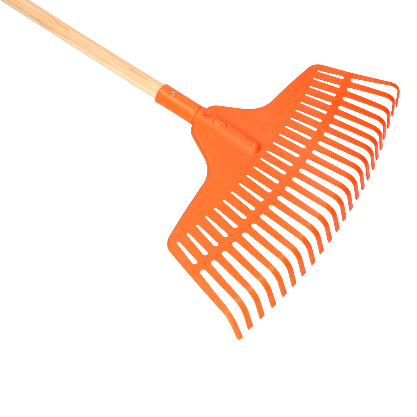 Heavy-Duty Garden Rake - 23 Tines / 45cm Wide Durable Plastic Head & Handle - Sturdy, Lightweight Tool for Lawn, Hay, Soil, Leaves