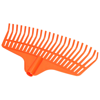 Heavy-Duty Garden Rake - 23 Tines / 45cm Wide Durable Plastic Head - Sturdy, Lightweight Tool for Lawn, Hay, Soil, Leaves