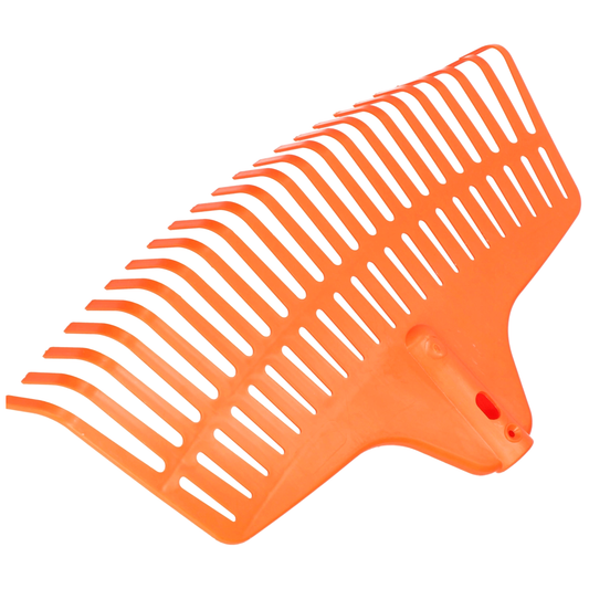 Heavy-Duty Garden Rake - 23 Tines / 45cm Wide Durable Plastic Head - Sturdy, Lightweight Tool for Lawn, Hay, Soil, Leaves