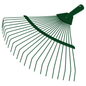 Garden Rake - 42 cm / 18 Tine Wide Rake Head - Lightweight & Durable Leaf & Grass Rake for Quick Lawn Cleaning, Ideal for Garden