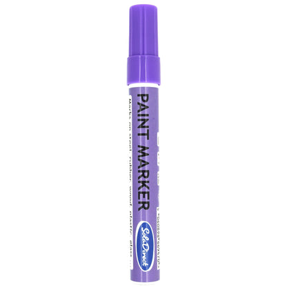 Oil-based Paint Marker Pen Permanent for Tyres Rubber Stone Leather Fabric Plastic Glass (Purple)
