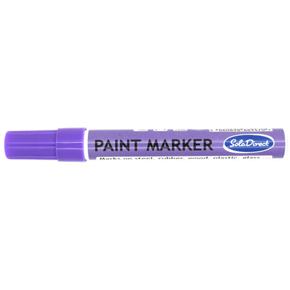 Oil-based Paint Marker Pen Permanent for Tyres Rubber Stone Leather Fabric Plastic Glass (Purple)