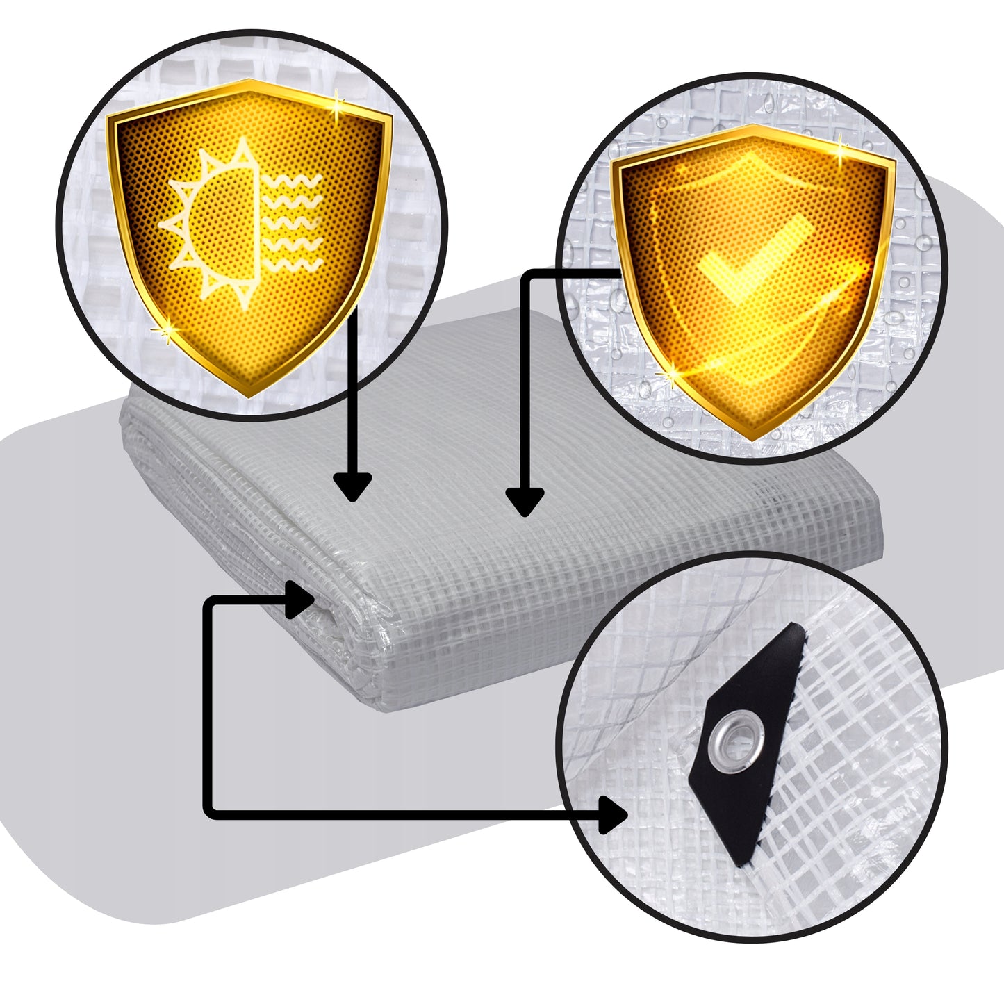8 x 10 m Heavy-Duty Tarpaulin Cover - Clear 100GSM - Waterproof, Frost-Resistant, UV Protection, Multipurpose, Groundsheet