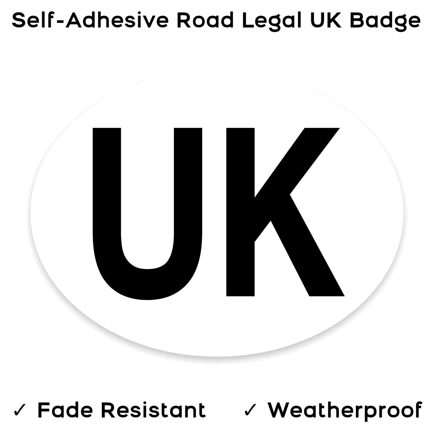 1 x UK Badge for Cars - New 2021 Road Legal Regulation for Driving in France, Europe and EU Countries - Self-Adhesive