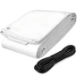 White Tarpaulin 4 x 4 m 90 GSM Waterproof UV Resistant PE Tarp Sheet, Aluminium Eyelets, Reinforced Edges, 10m Bungee