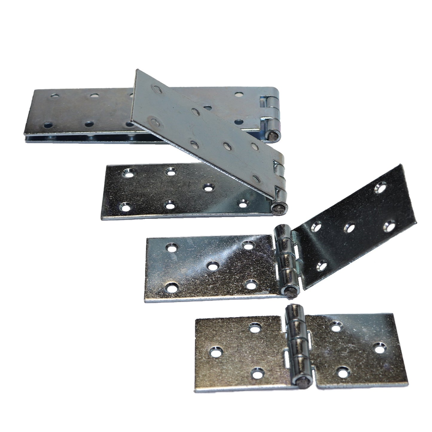 Pack of 2 x 100 mm Backflap Hinge Galvanised, Silver Steel Back Flap Hinges, Weather Resistant, Rust Corrosion Proof, Strap Hinges