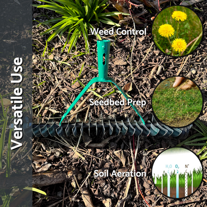 Lawn Aerator Scarifier Head, Effective Manual Lawn Grass Soil Maintenance, Hand Dethatching Rake, Garden Tool (Rolling)
