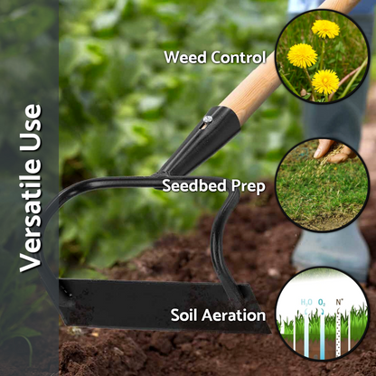 Hoe Swan Neck Cultivator Heavy-Duty Solid Steel Soil Digging Dutch Gardening and Landscaping Tool (16 cm, Head only)