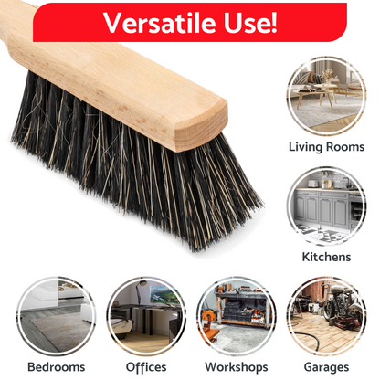 Universal Long Handled Brush & Dustpan Set - Heavy Duty, Rust Resistant